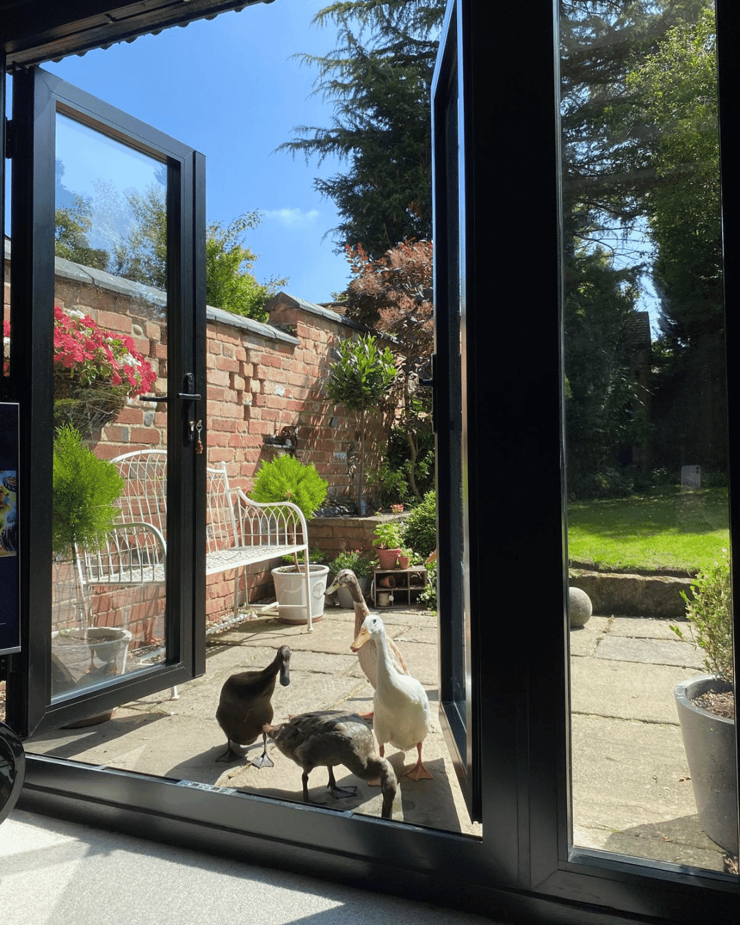 1500mm Open Out Black Aluminium French Doors